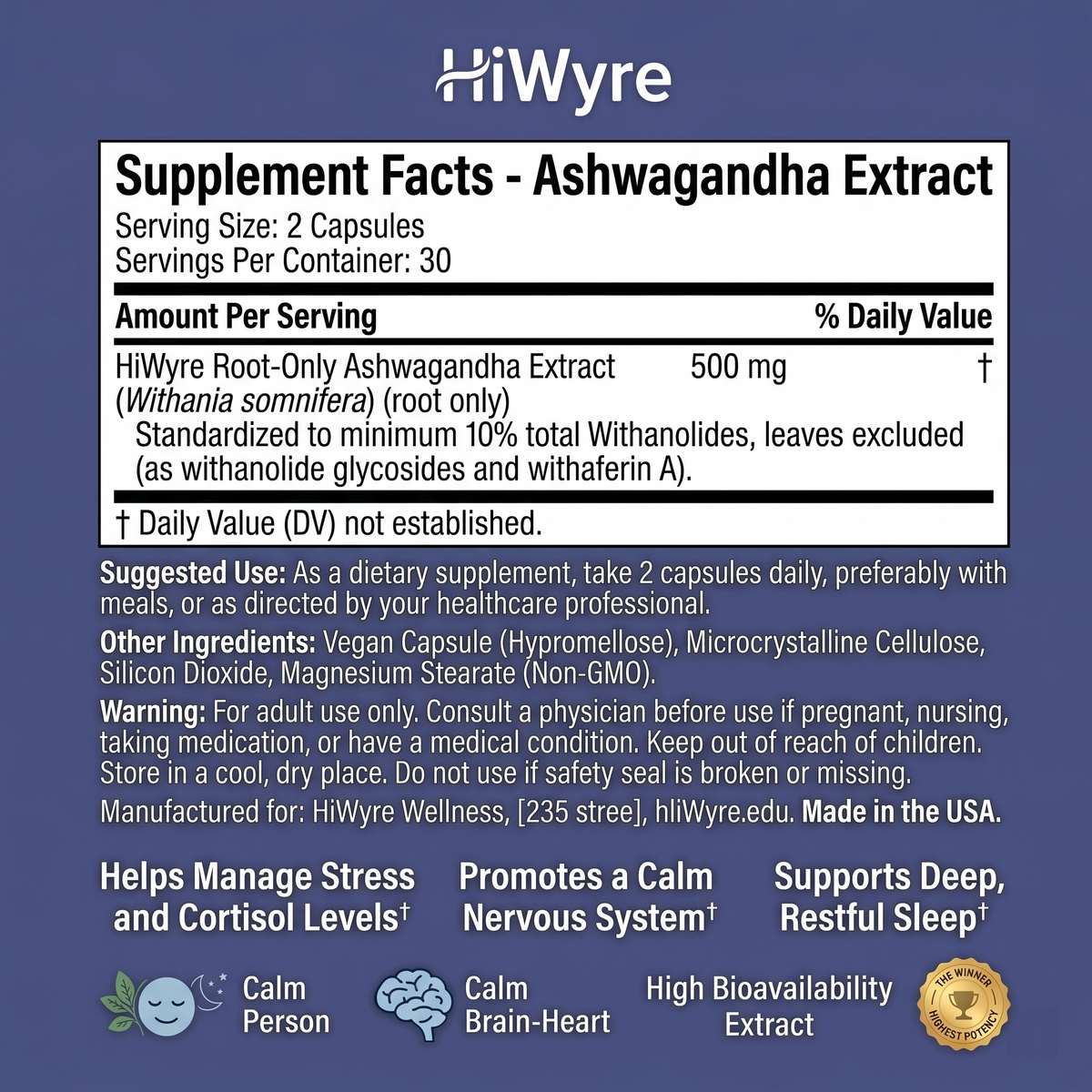 Ashwagandha Supplement